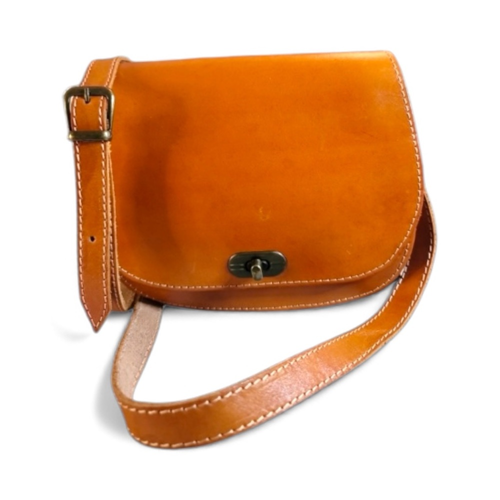 EDO Collection Handmade Leather Crossbody Shoulder Bag Vintage